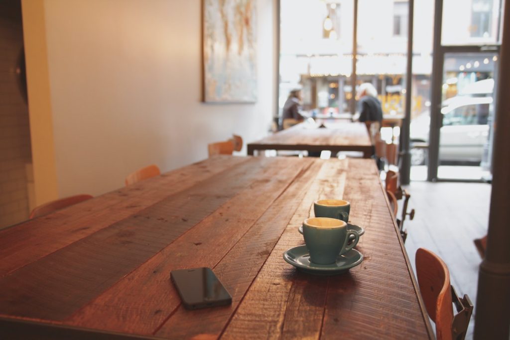 coffee on a table