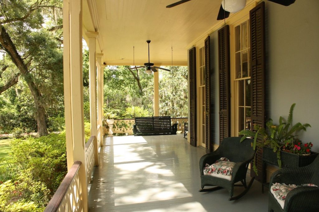 Front porch with landscaping